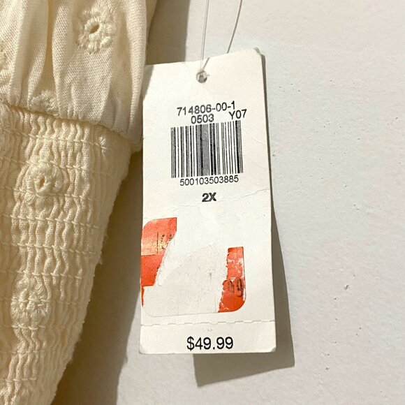 Old Navy Pullover Dress 2X Cream Spring Summer Vacation Cruisewear Cottagecore - Picture 7 of 7